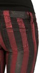 black jeans with red stripe