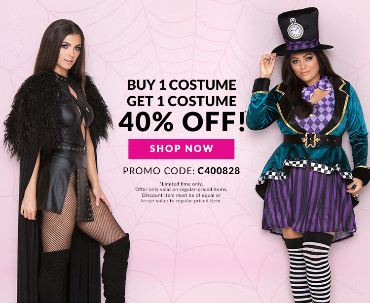 Buy 1 Costume - Get 1 40% OFF