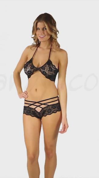 Stretch Lace Sleepwear Bra Top And Matching Strappy Short Sexy Lace Sleepwear Lace Bra And 9278