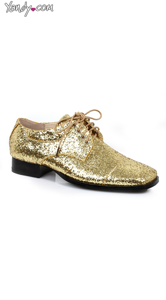 Men's Gold Glitter Dazzle Loafer, Men's Gold Shoes, Gold Tap Shoes
