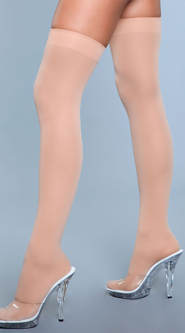 black nylon knee highs