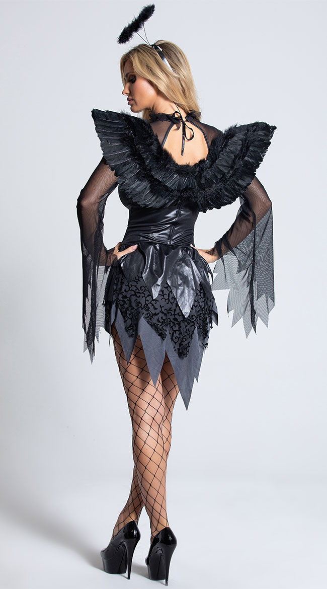 Fallen Angel Costume Black Angel Costume Scary Womens Angel 0990