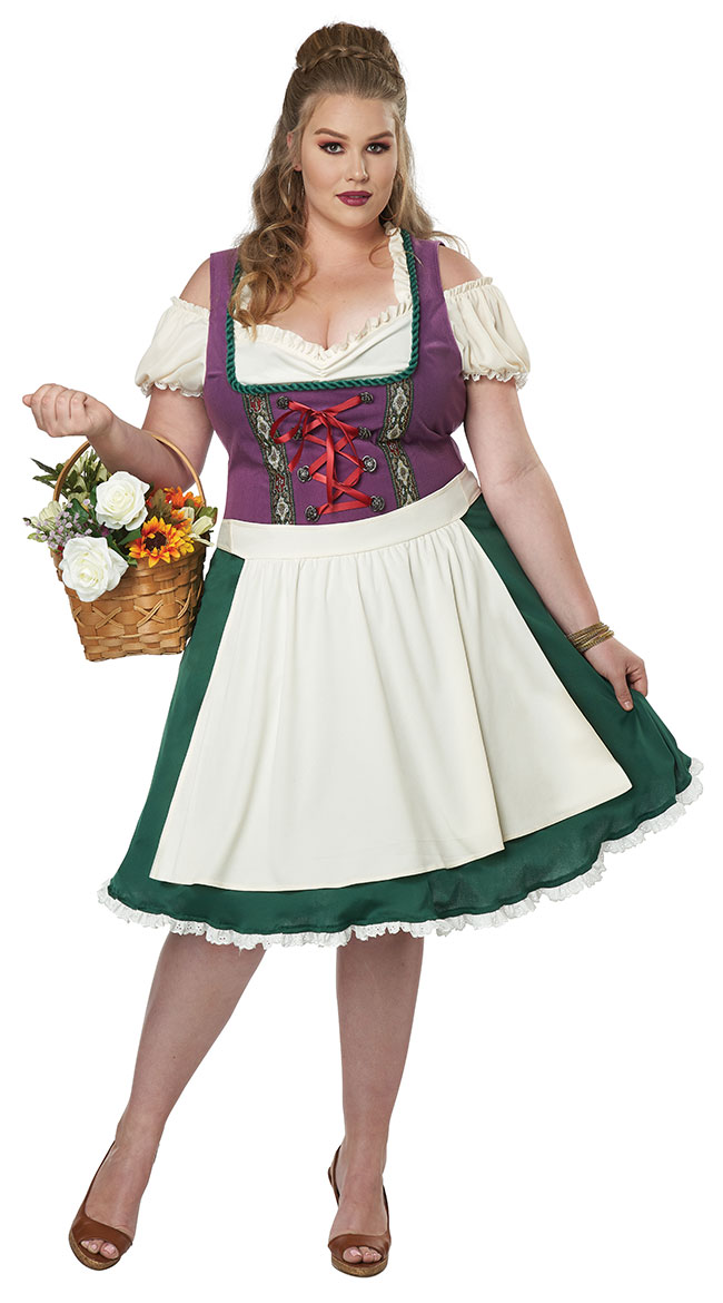 Plus Size Bavarian Beer Maid Costume, plus size beer girl costume