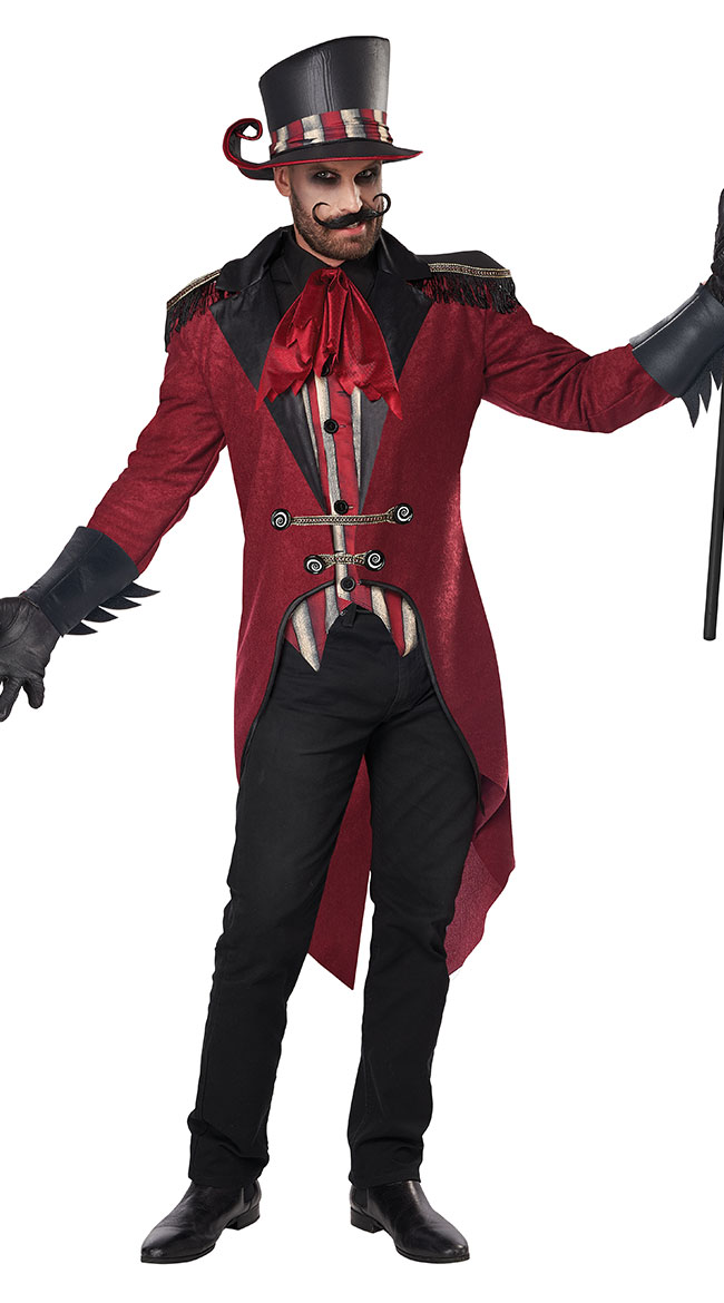 Mens Wicked Ringmaster Costume Mens Scary Circus Costume