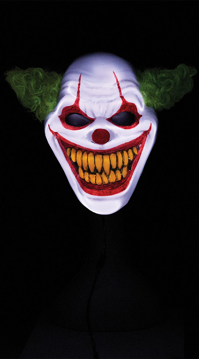 Ha Ha Homicidal Mask, Sexy Light Up Scary Clown Mask-Yandy.com