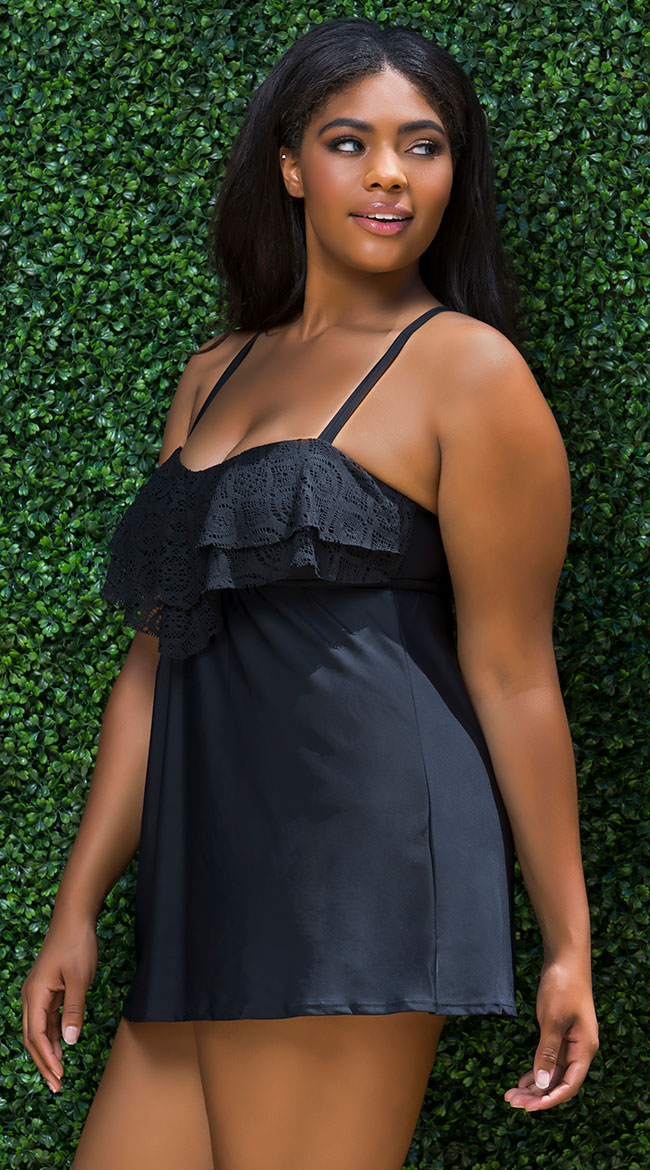 Plus Size Black Crochet CoverUp, Plus Size Crochet Swim CoverUp, Plus