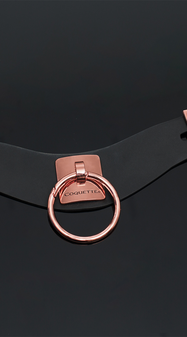 Rose Gold Submission Collar, Black and Rose Gold Collar - Yandy.com