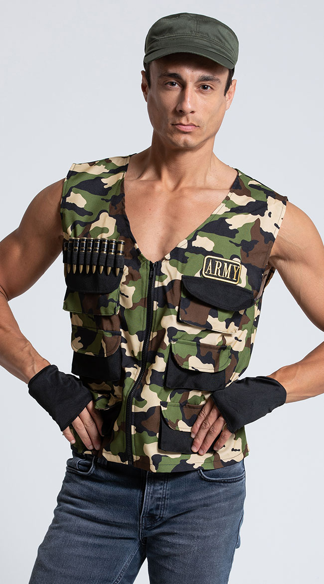 Men's Friendly Fire Army Costume, men's army costume, sexy men's army ...