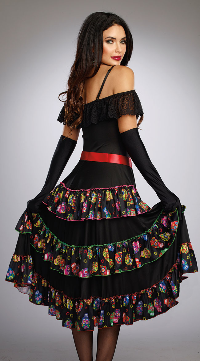 Day Of The Dead Sacred Mary Costume Adult Blue