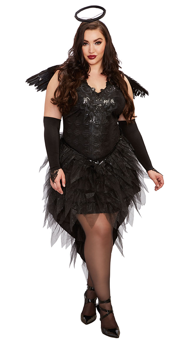 Plus Size Angel Of Darkness Costume, plus size dark angel costume - Yandy.com