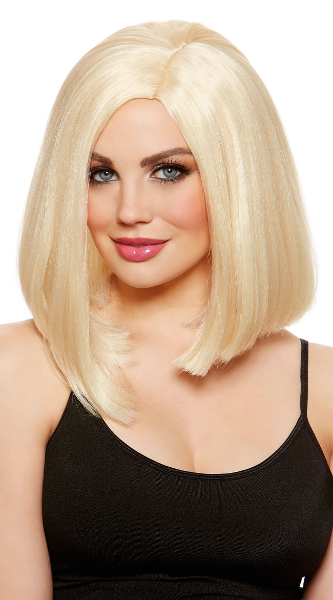 Blonde Blunt Lob Wig Sexy Wig Accessory