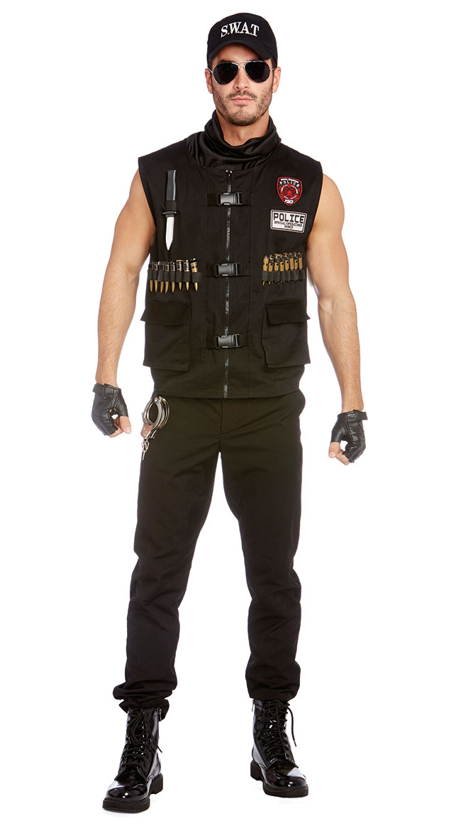 Men's Special Ops Costume, Men's S.W.A.T Cop Costume - Yandy.com