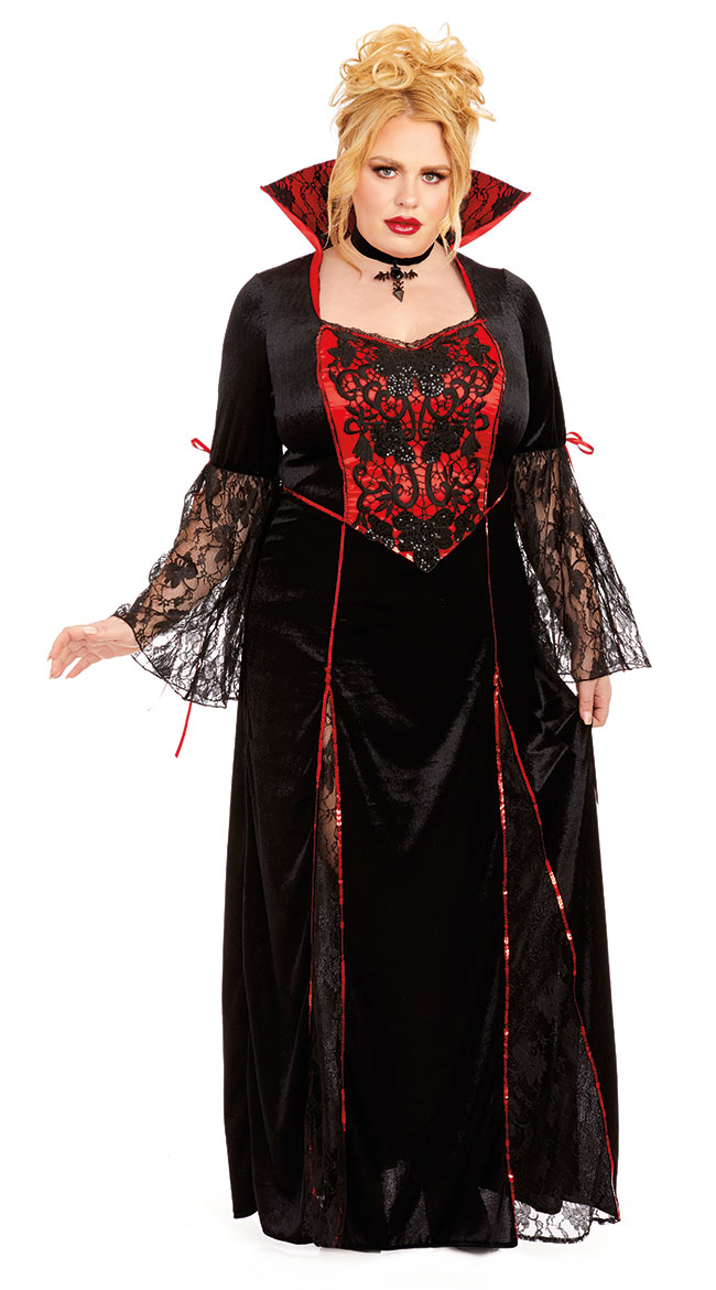 Plus Size Gorgeous Ghoul Costume, Sexy Vampira Costume-Yandy.com