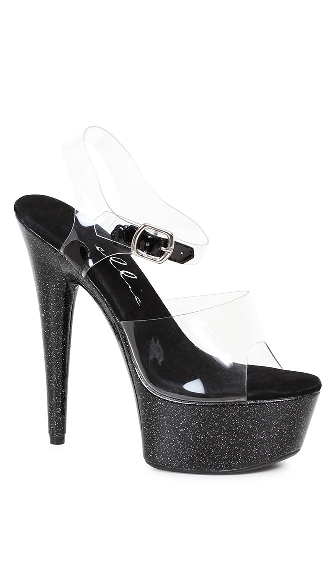 Glitter Glam Platform Heel, Ankle Strap Platform Heels - Yandy.com