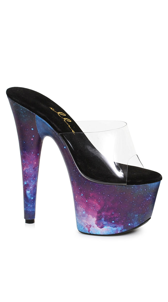 Spaced Out Heeled Mule Sandal, Platform Heels - Yandy.com