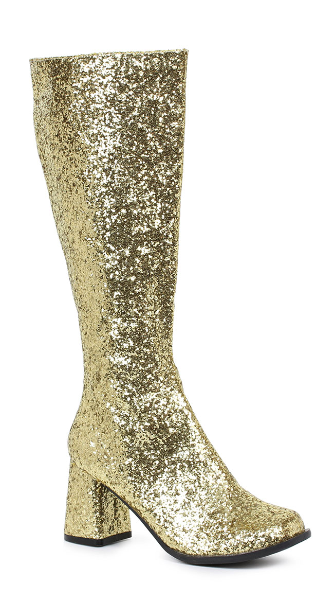 3" Glittering GoGo Boots, glitter boots