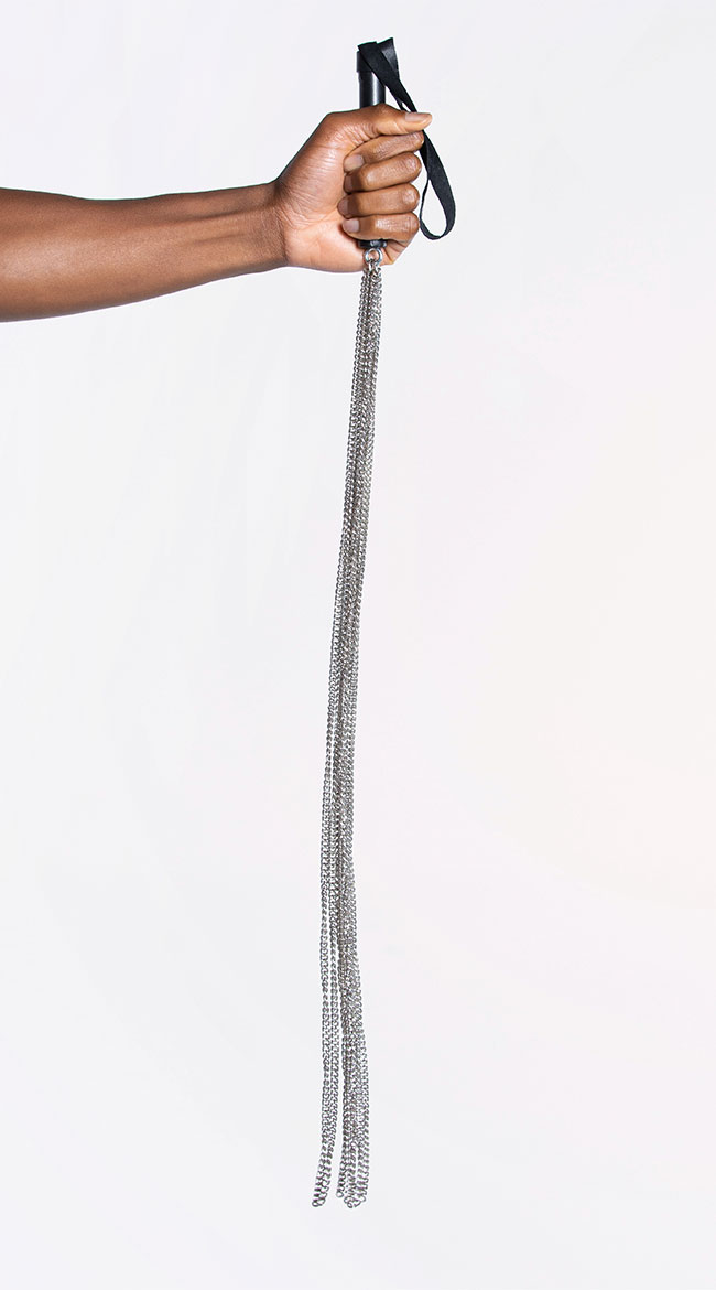 Leather Handle Chain Whip, Black Chain Whip