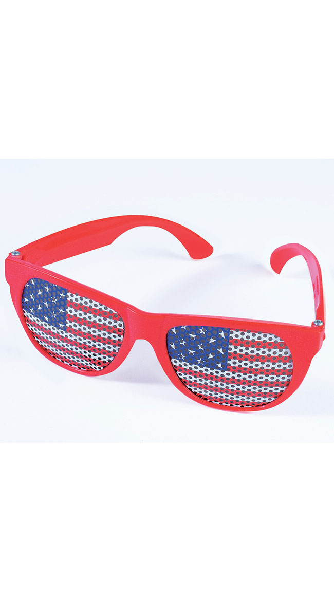 Patriotic Flag Glasses, American Flag Glasses, Red White and Blue Glasses