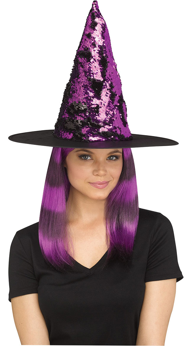 Magic Sequin Switch Witch Hat, Sequin Color Change Witch Hat - Yandy.com