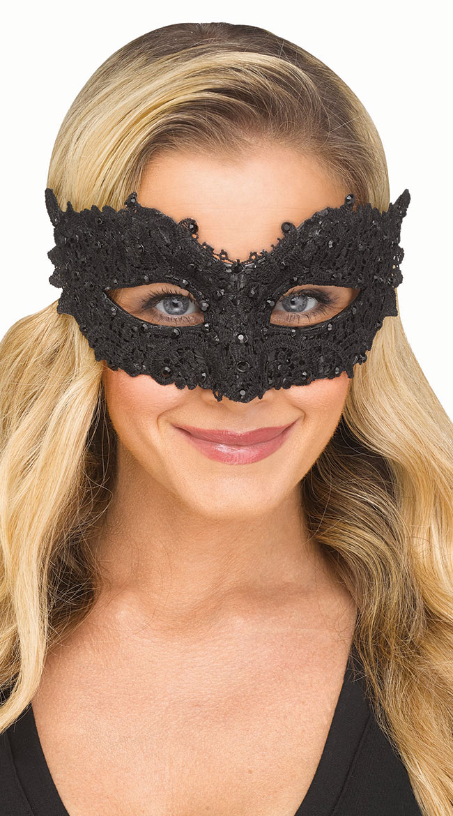 Midnight Masquerade Black Mask, Costume Mask Accessories - Yandy.com