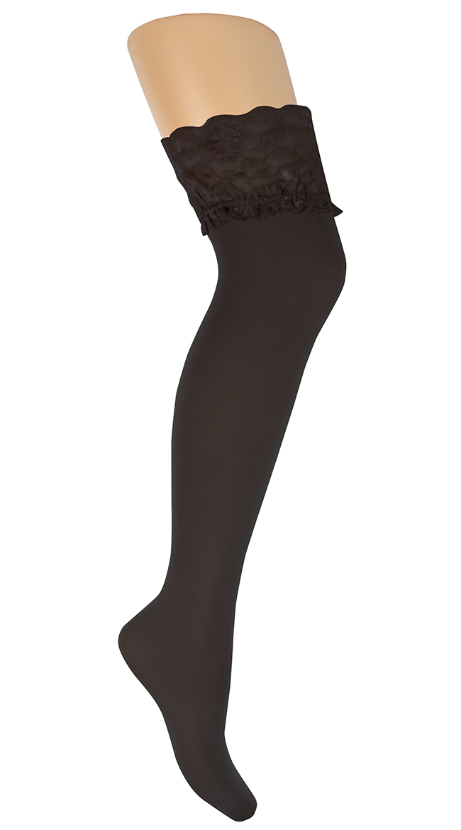 Plus Size Lace Stockings, Plus Size Ruffle Top Thigh Highs