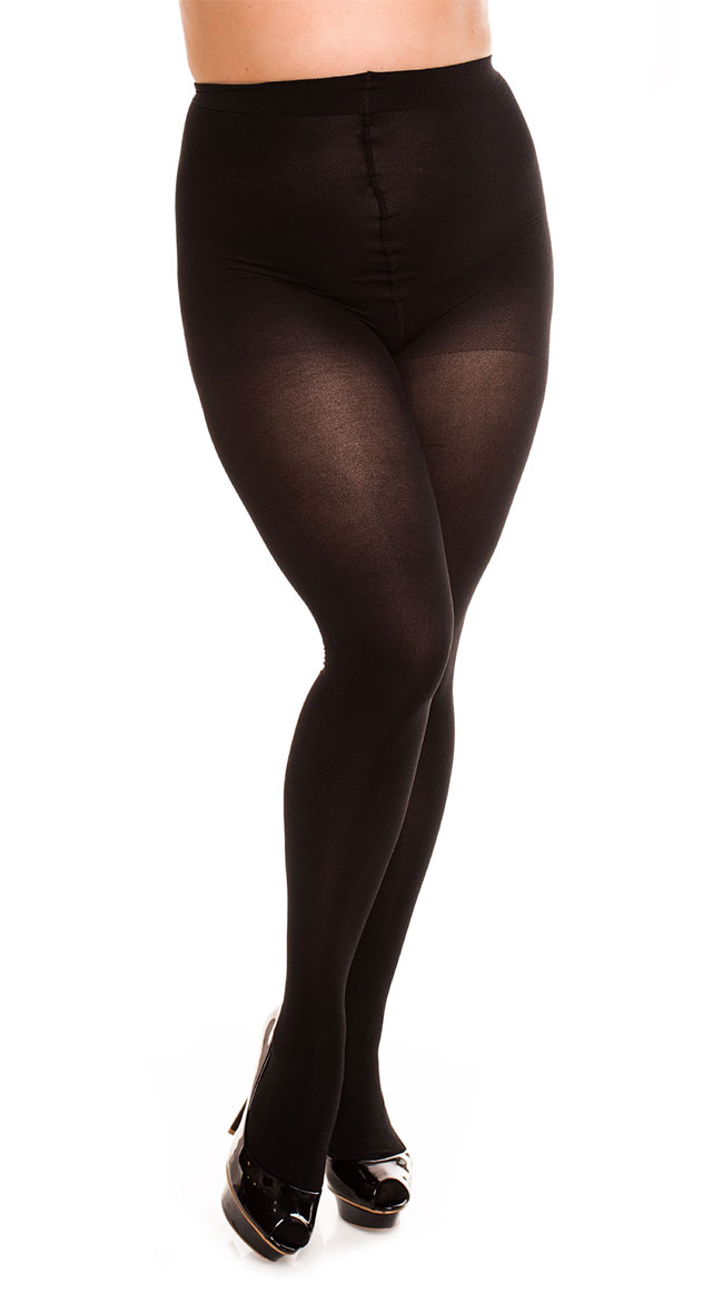 Plus Size Opaque Supportive Pantyhose, plus size pantyhose 