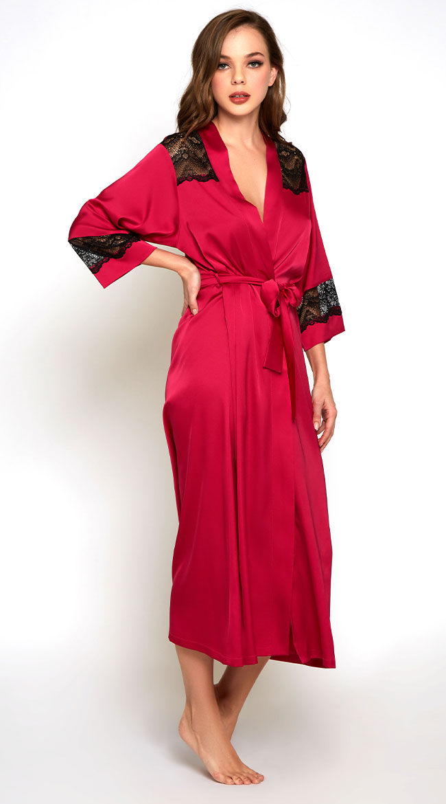 Tess Satin & Lace Robe, Casual Loungewear, Pajamas & Sleepwear - Yandy.com