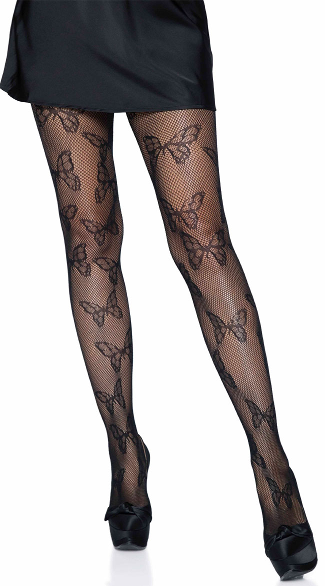 Butterfly Fishnet Pantyhose, Butterfly Lace and Fishnet Pantyhose ...