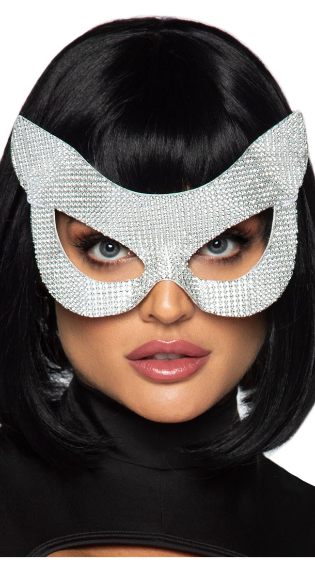 Rhinestone Cat Eye Mask, Sexy Cat Accessory