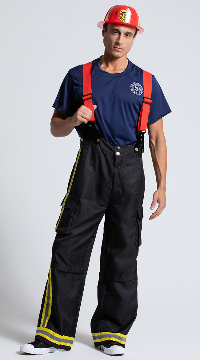 Mens Firefighter Costume, Mens Fire Captain Costume, Male Fire Fighter Costume, Mens Fire Fighter Halloween Costume - Yandy.com