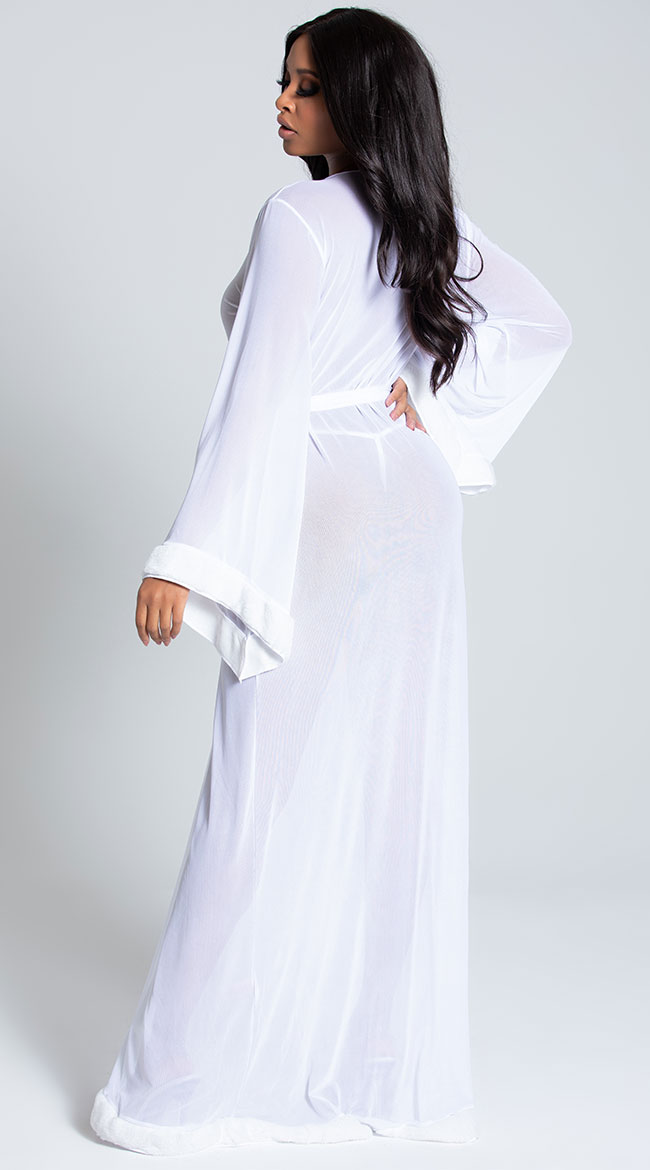 long sheer mesh robe