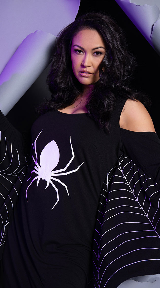 Plus Size Jersey Spiderweb Dress Costume Plus Size Seductive Spider Dress Costume 