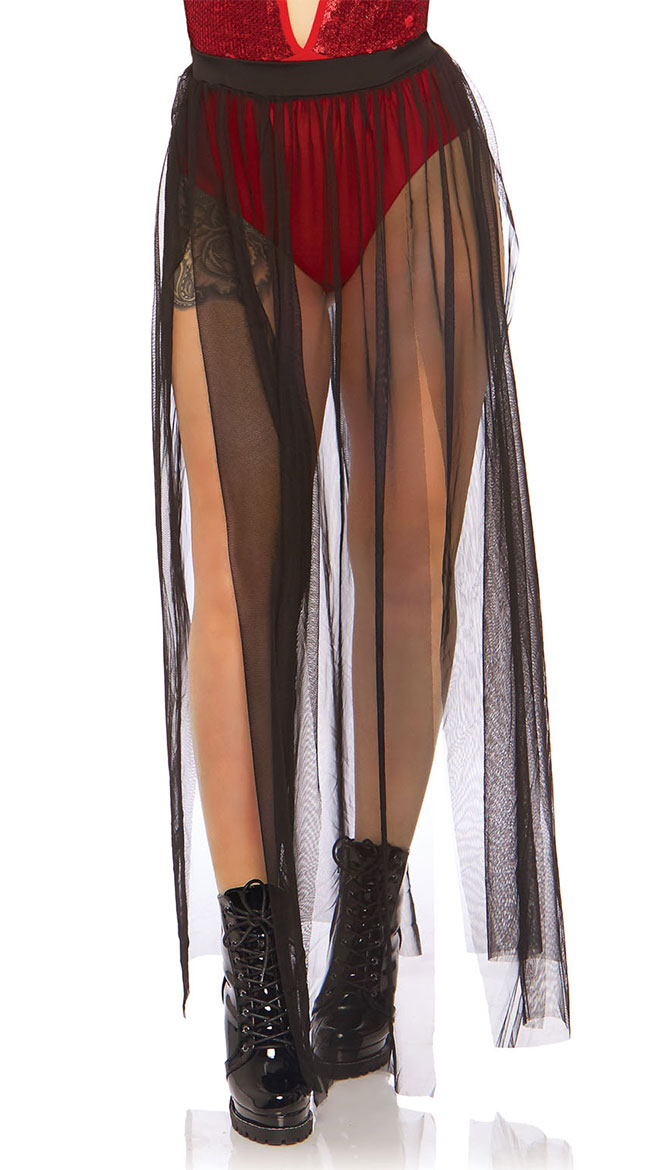 Sheer Multi-Slit Skirt