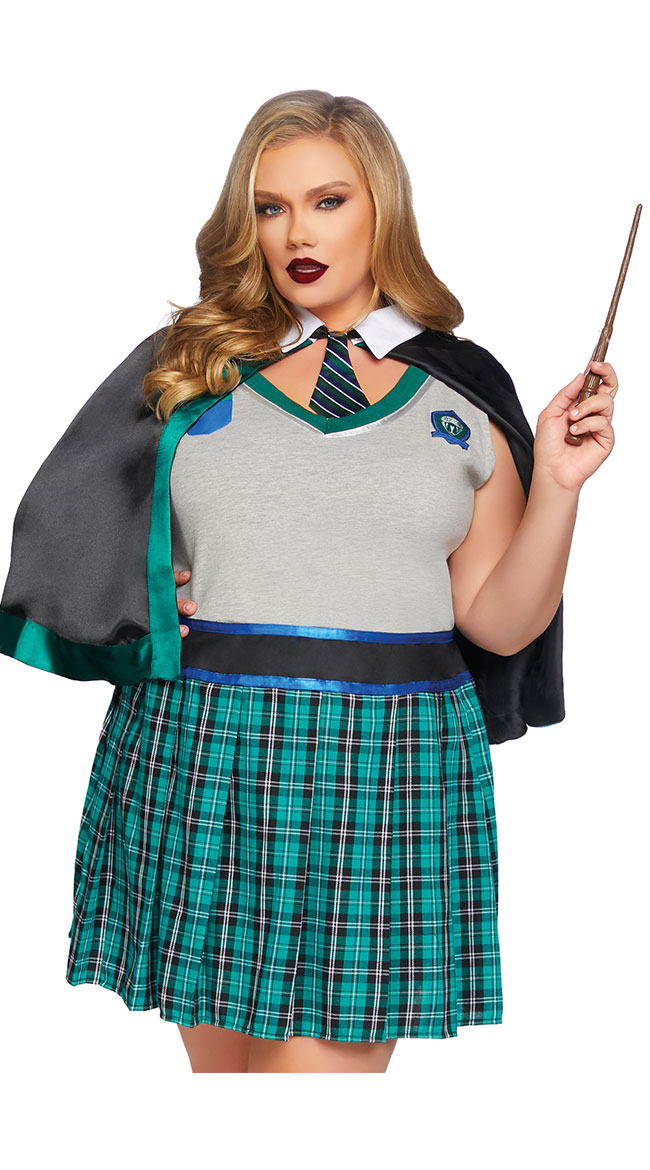 Plus Size Sinister Spellcaster Costume Plus Size Sexy Magic School Costume 1349