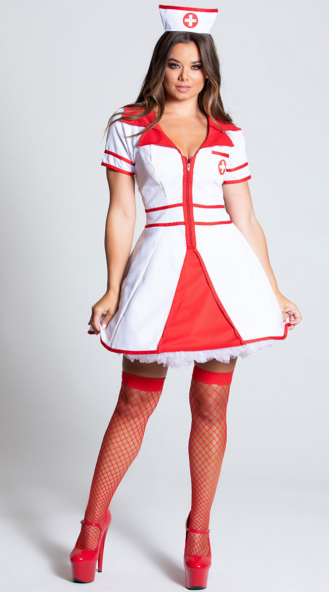 Hospital Honey Costume Nurse Zipper Dress Costume 