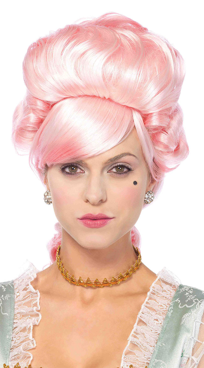 Marie Antoinette Wig Pink Marie Antoinette Wig Pink Curly Wig   LA A2776 01 005 