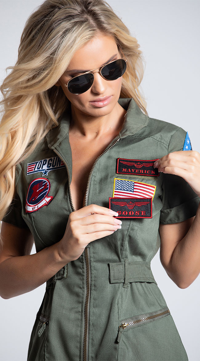 Womens Top Gun Costume, Top Gun Women's Flight Dress, Womens Sexy Air Force  Costume, Sexy Air Force Halloween Costume