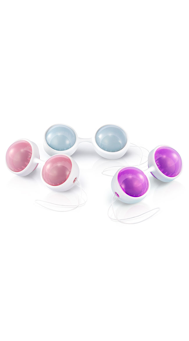Lelo Pleasure Beads Plus, Pink/Blue/Purple - Yandy.com