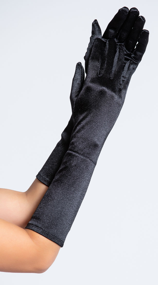 long black evening gloves plus size