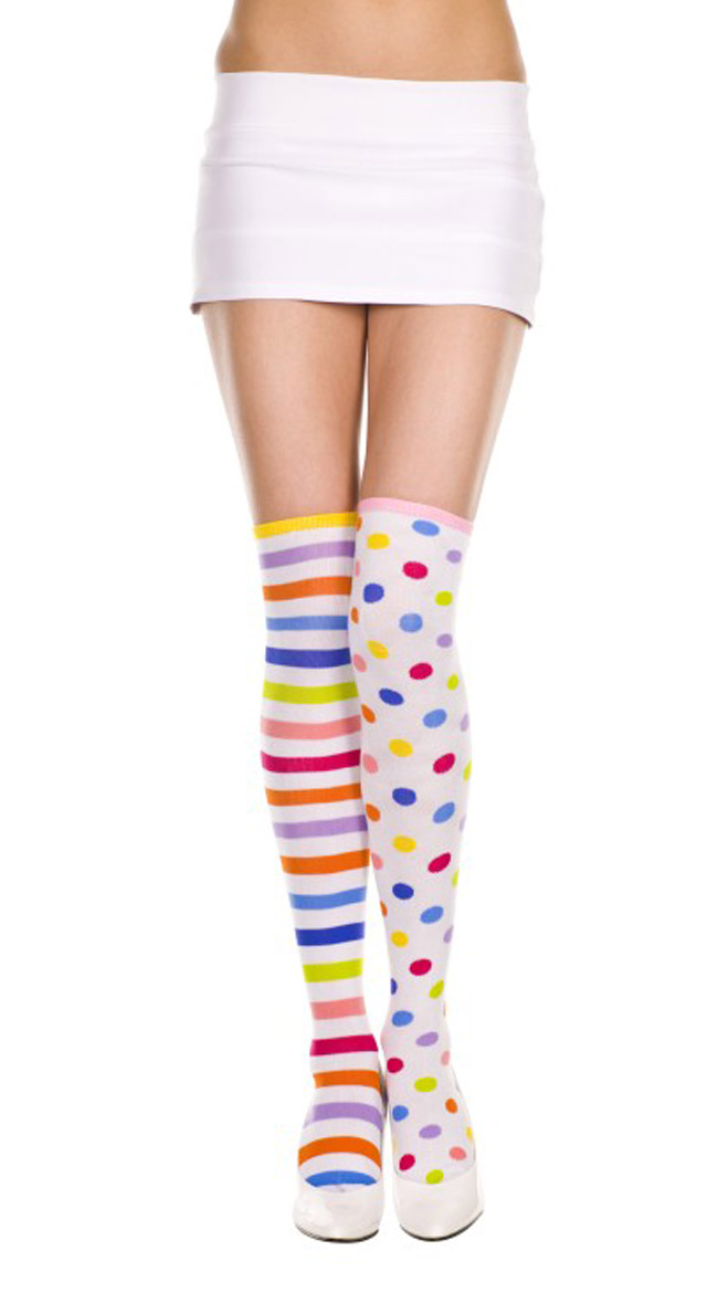 Neon Rainbow Thigh Highs Neon Thigh High Stockings Striped Thigh High Stockings Colored Thigh 6149