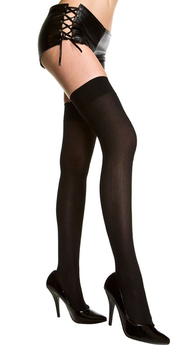 Plus Size Opaque Thigh Highs, Plus Size 