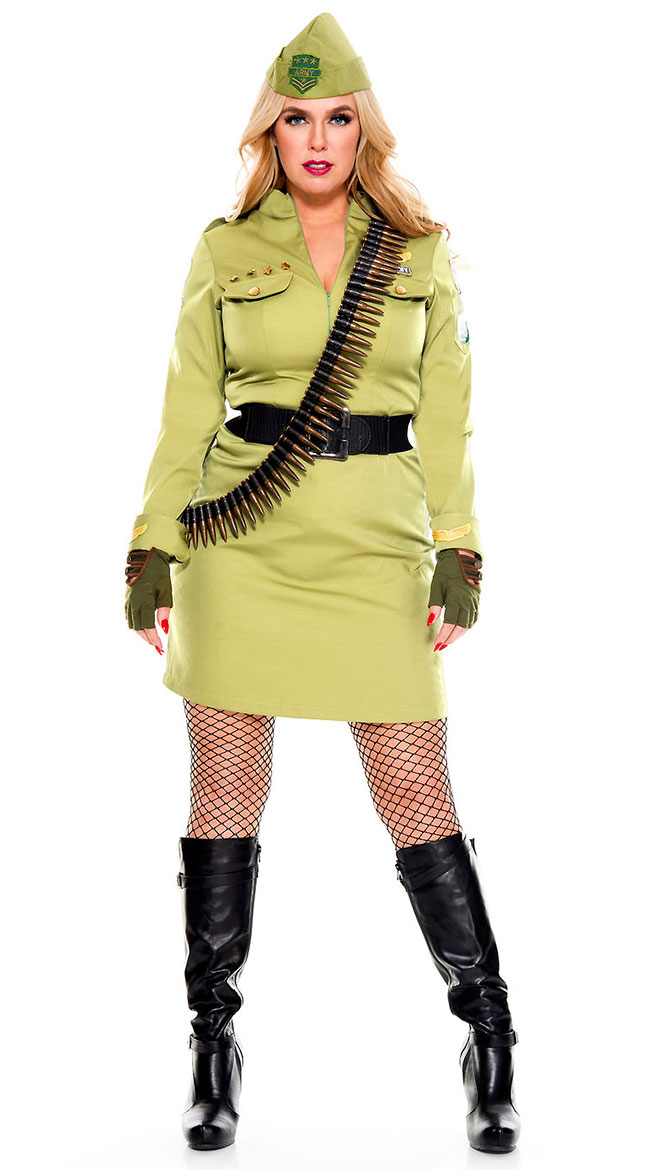 Plus Size Military Cadet Costume, plus size sexy army costume