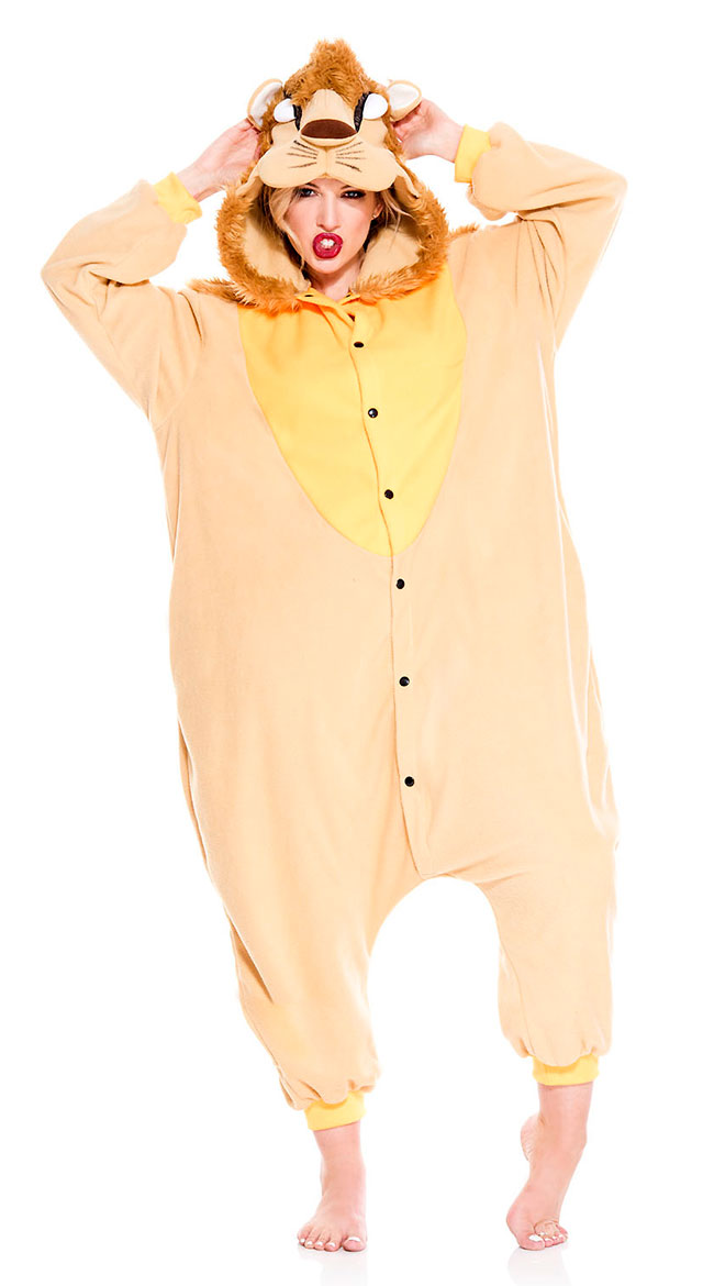 Wild Lion Onesie Costume, Lion Animal Costume - Yandy.com