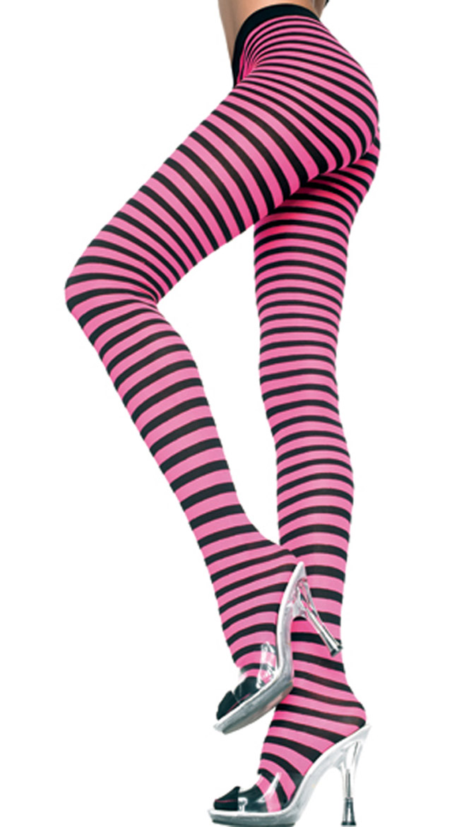 striped plus size tights