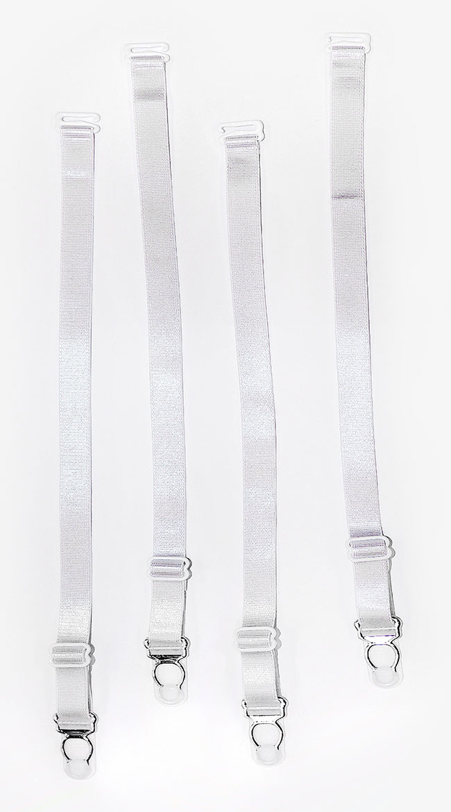 White straps. Garter Straps.