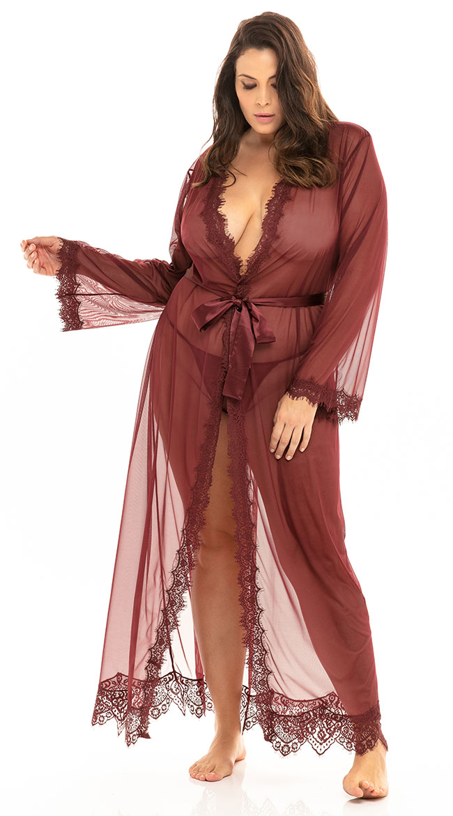 long mesh robe