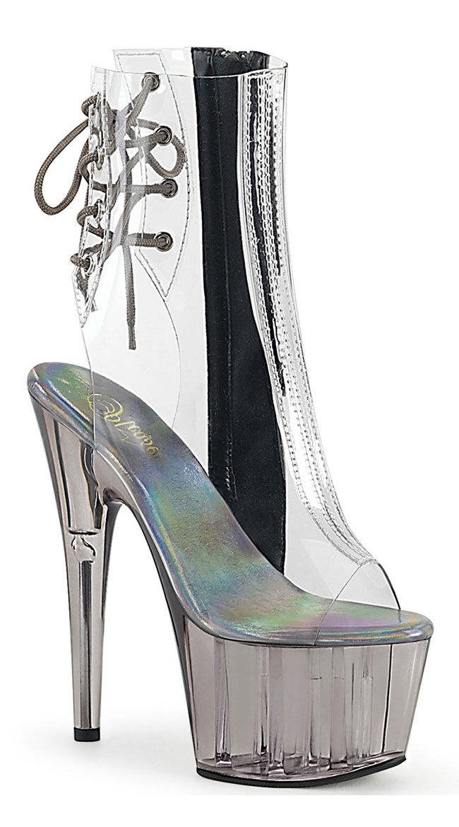 lace up clear platform heels