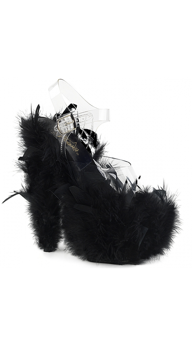 clear 7 inch heels