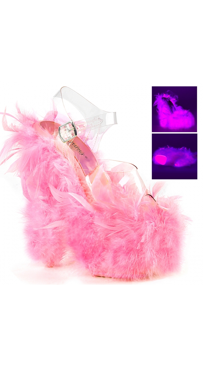 clear 7 inch heels