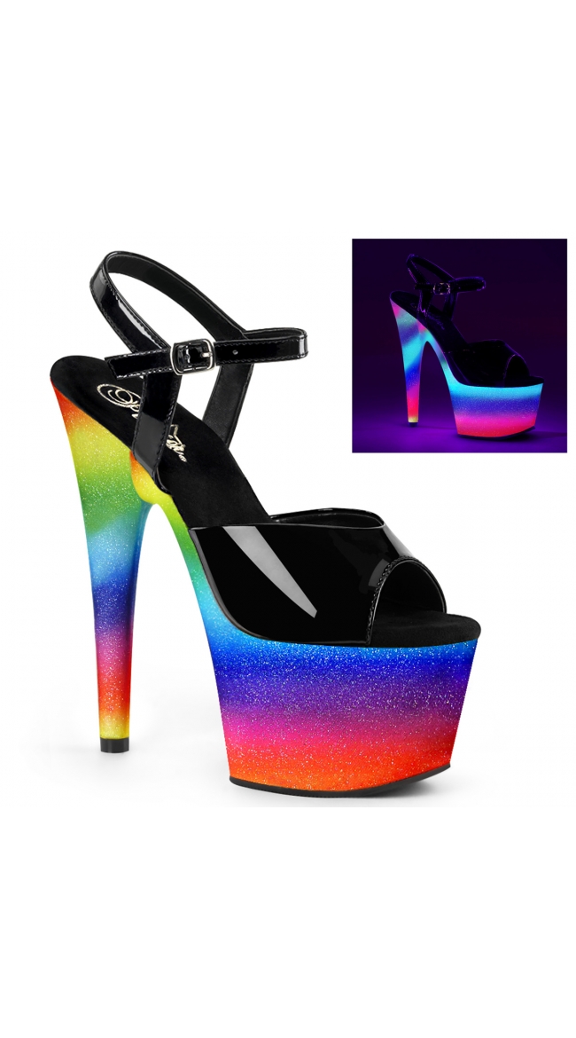 7 Inch Sky High Platform Heel Sandal, Open Toe Platform Heels - Yandy.com